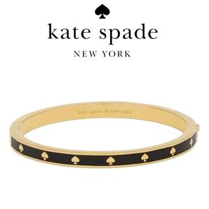 Kate Spade Gold Black Spade Enamel Bangle Bracelet KJ727 NWT